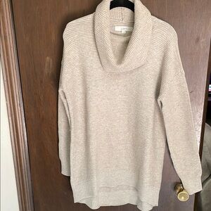 LOFT Cream Cowl Neck Sweater Tunic